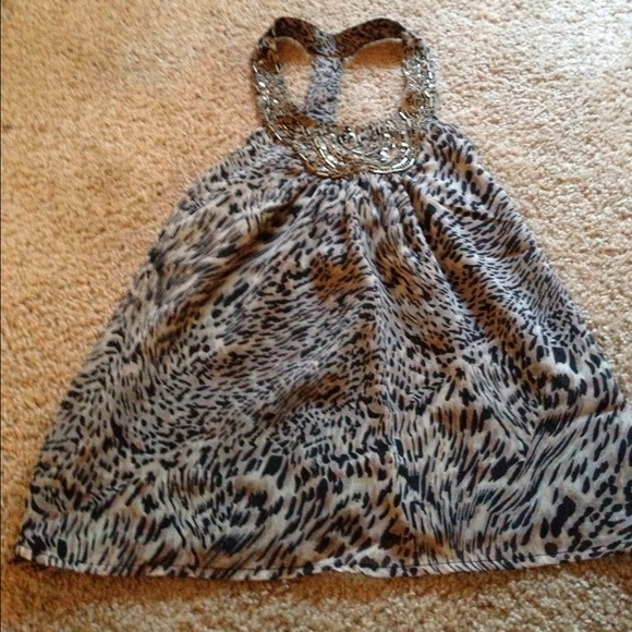 Cute leopard print beaded top - Picture 2 of 4