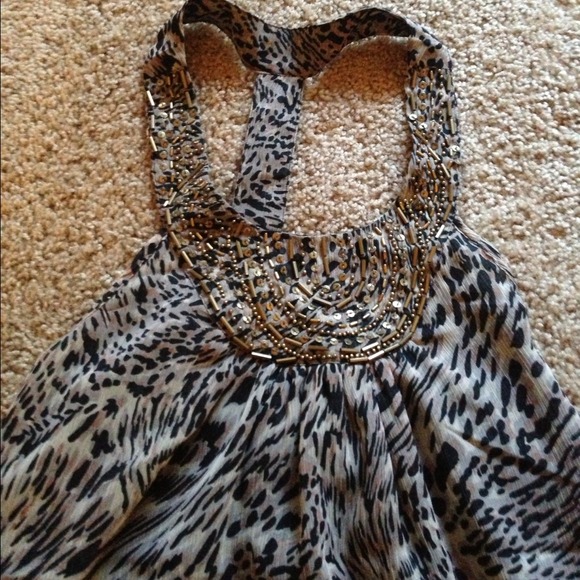 Cute leopard print beaded top - Picture 3 of 4