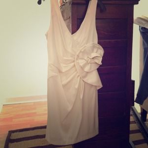 BCBG silk cocktail dress in pearly white!