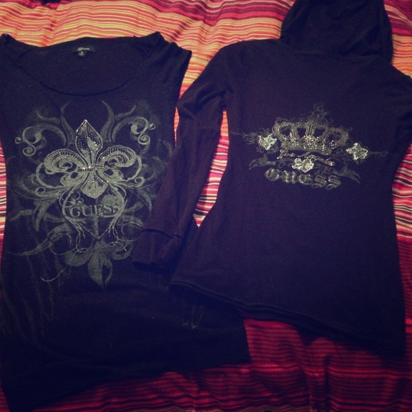 *REDUCED* Guess Bundle S Top + XS Hooded Top
