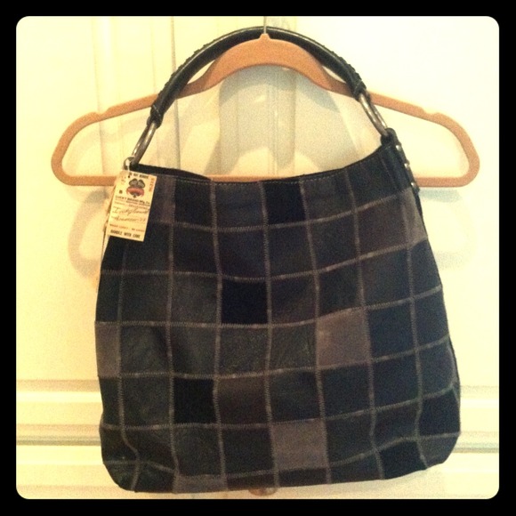 NWT Lucky Brand Black leather hobo purse!