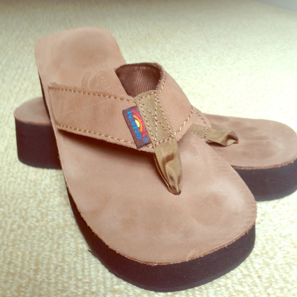 ✂Price Cut!✂ Rainbow Riviera leather flip flops