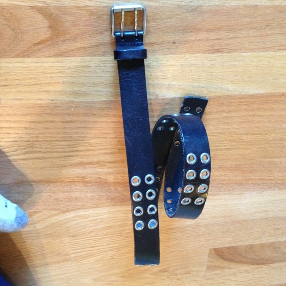 Black leather belt