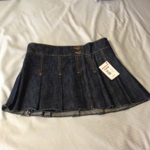 Roxy pleated jean mini skirt