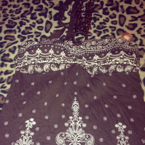 Beaded tie-around shirt