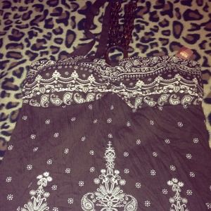 Beaded tie-around shirt