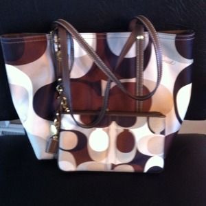Authentic Coach purse and matching wristlet