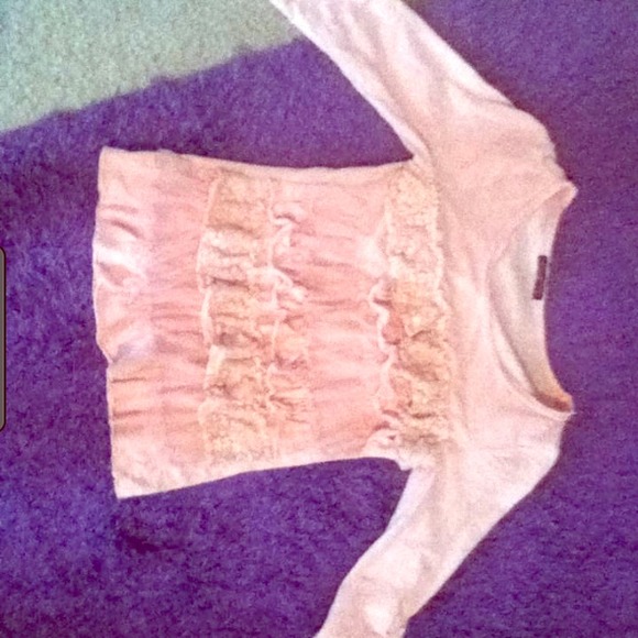 girls pink ruffle top