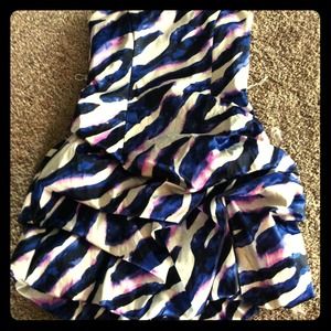 Colored Zebra Print Homecoming Dress