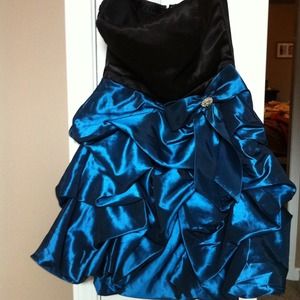Black and Turquoise Homecoming Dress