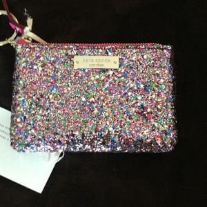 Kate Spade multi-glitterball coin purse.  BNWT