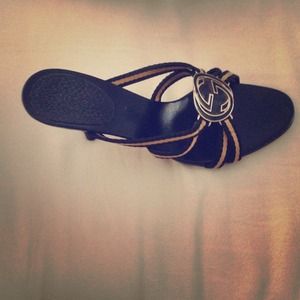 Gucci gold trim mules