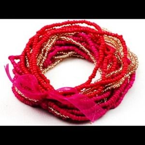 NWT, Red & Gold Beaded Bracelets! 20 Bracelets/Set