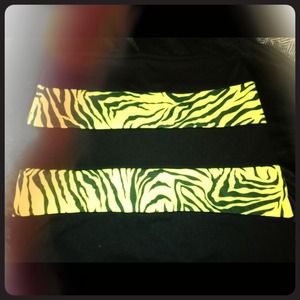 Neon green and black animal print mini skirt