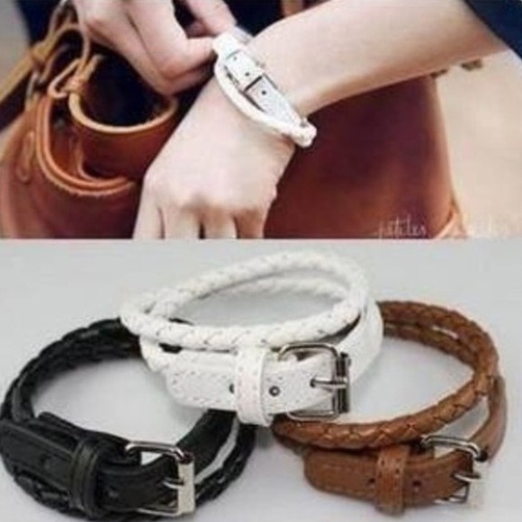 3 piece leather belt bracelets