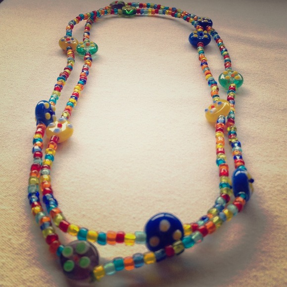 Jewelry - ✂PRICE CUT✂ Handmade Glass Beads Necklace