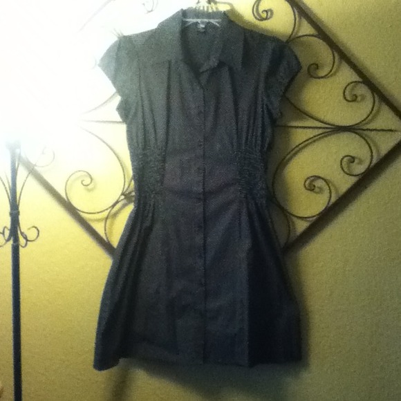 Black with little white polka dots n scrunch sides