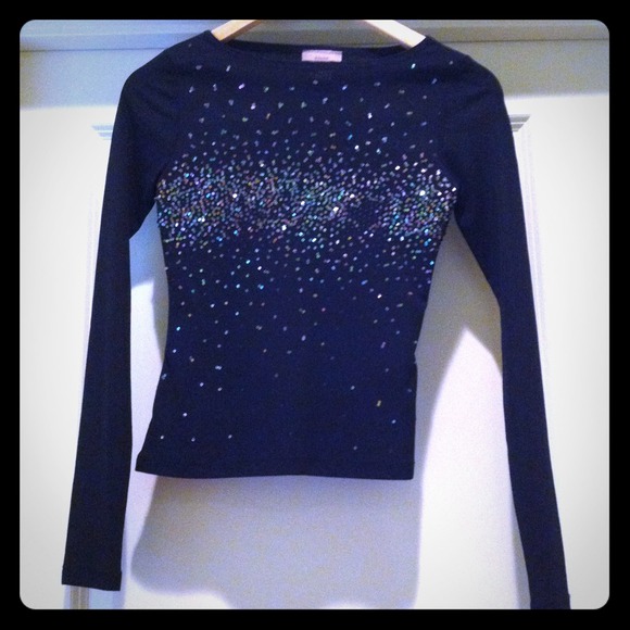 Sequined Black Party Top
