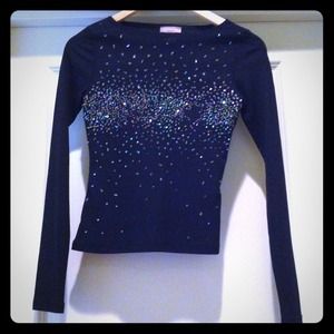 Sequined Black Party Top