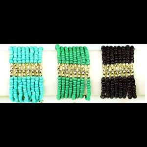 NWT, 8-Layered Beaded Bracelets w/ Gold Accents!