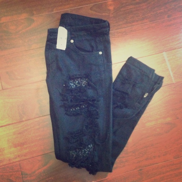 Black LF Carmar skinny jeans