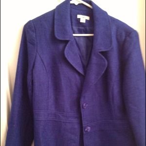 Tweed suit jacket royal blue