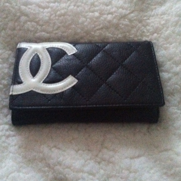 Black with White Monogram Wallet