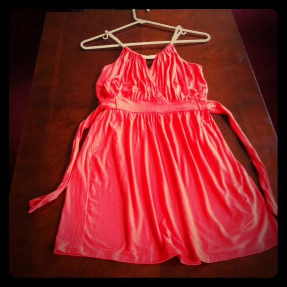 NWOT Orange small jersey dress w/rope detail small