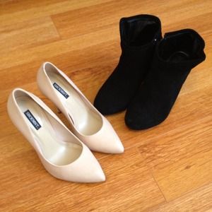 Nude heel and black bootie bundle