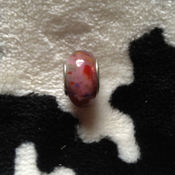Murano glass charm with sterling center