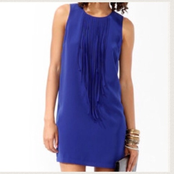 🎉HP🎉FRINGE BLUE DRESS - Picture 3 of 4