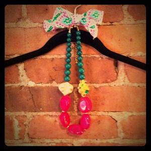Pink & Green Statement Necklace