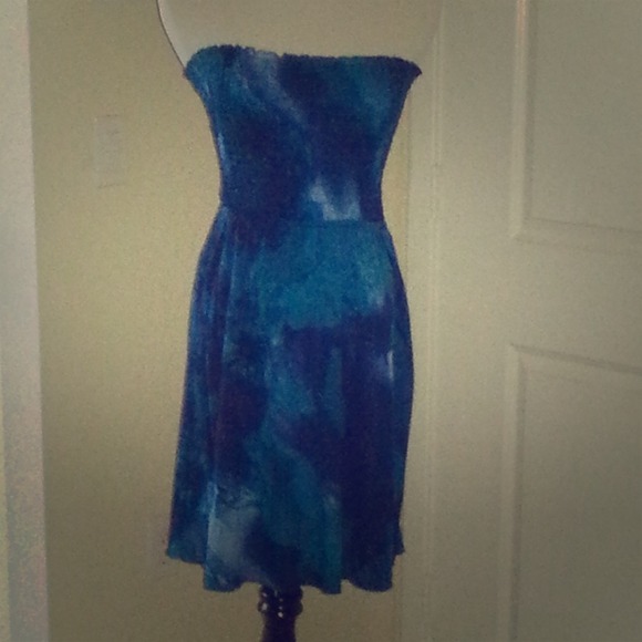 Tie dye strapless dress with open back