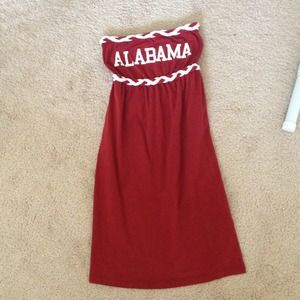 Strapless University of Alabama dress