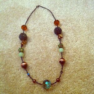 Handmade glass beaded necklace