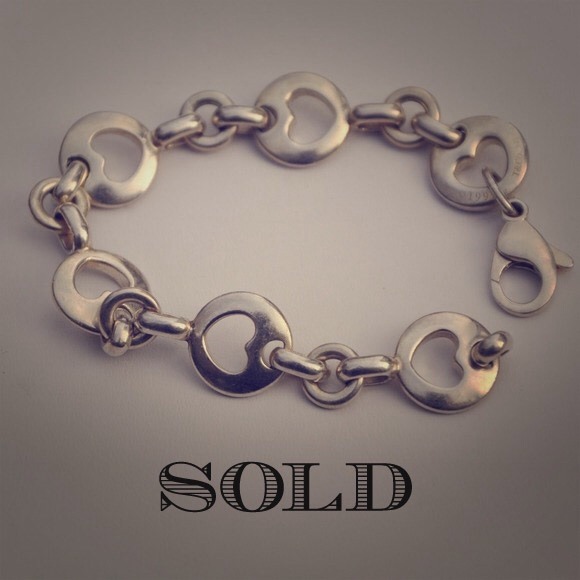 SOLD!!! Tiffany Authentic stencil heart bracelet