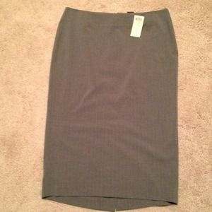 Gray with blue pinstripe skirt