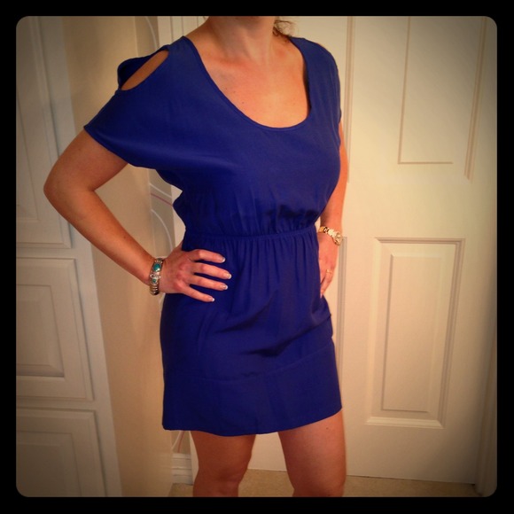 Blue cut out dress! Pretty buttons down the back
