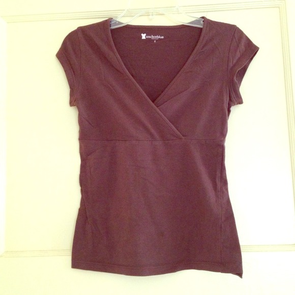 Anchor blue brown top