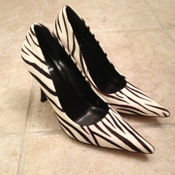 Bakers zebra faux hair heels