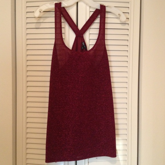 🔲SOLD🔲 Express Red Sparkle Mesh Tank