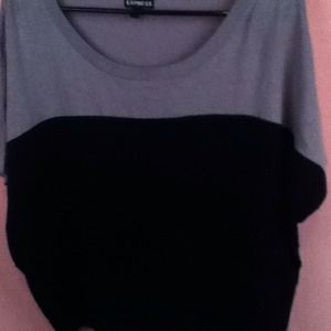Express gray and black top