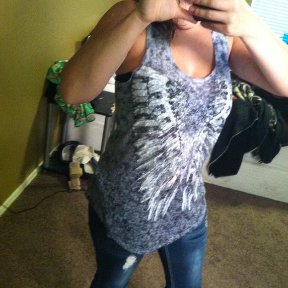 Cute rock & republic loose fitting racerback tank