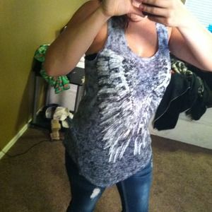 Cute rock & republic loose fitting racerback tank