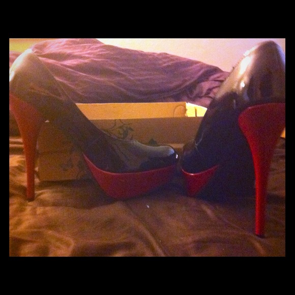 Red and black heels