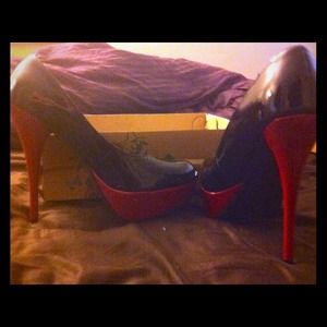 Red and black heels