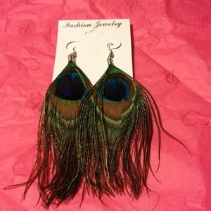 Peacock Feather Earrings