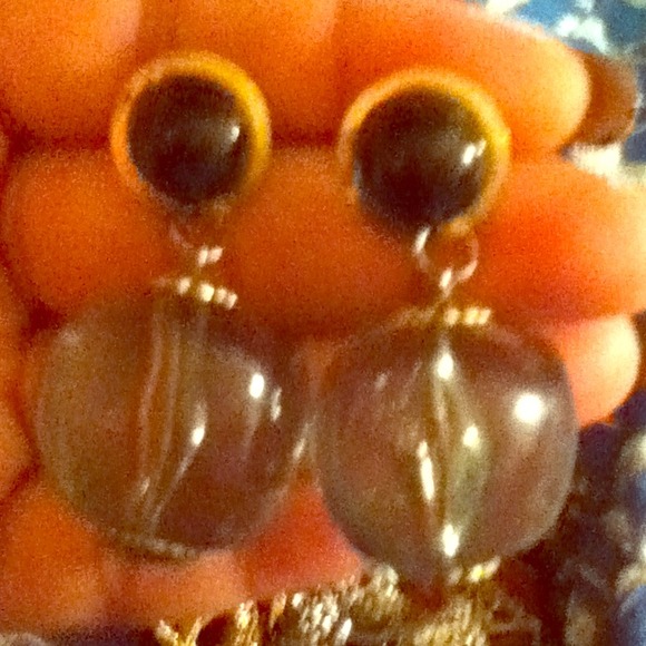 Dark green earrings