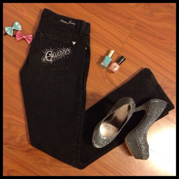Guess Denim - Guess Black Denim Rhinestone Jeans