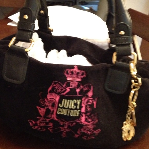 Black with pink letter purse